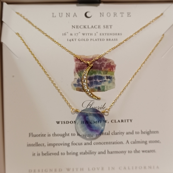 2 LUNA NORTE FLUORIDE STONE RHINESTONES 14KT GOLD - Picture 2 of 9